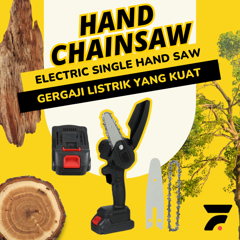 Gergaji Tangan Elektrik 6 Inch Hand Chainsaw Gergaji Rantai List